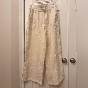 NWT Aerie Cream Wide-Leg Pants Size M